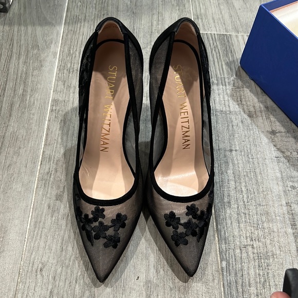Stuart Weitzman black mesh high heels size 7.5 - Picture 3 of 11